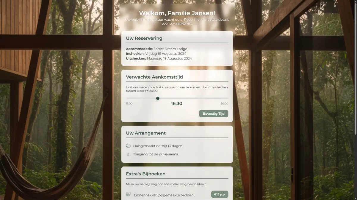 Check-in en gastregistratieinterface